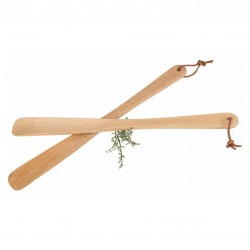 Holz Schuhlöffel - Buche geölt - 37 cm - Schuhanzieher mit Lederband